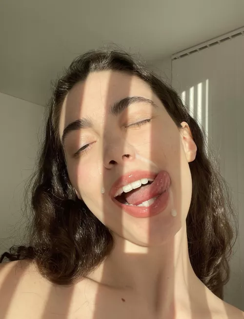 playfully, I want semen running down my face