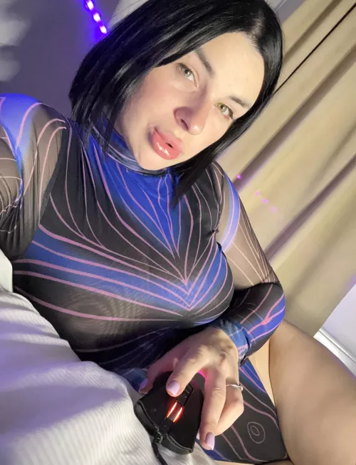 Playing computer games on my bed