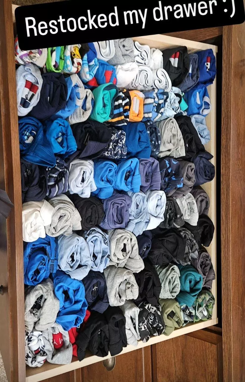Restocked my drawer after some brutal wedgies