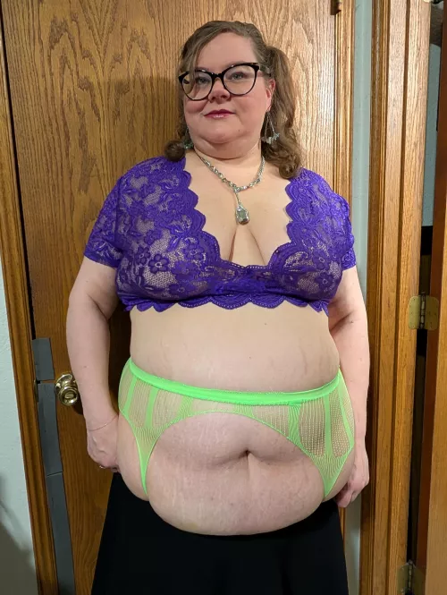 Sagging right out of these garter stockings.