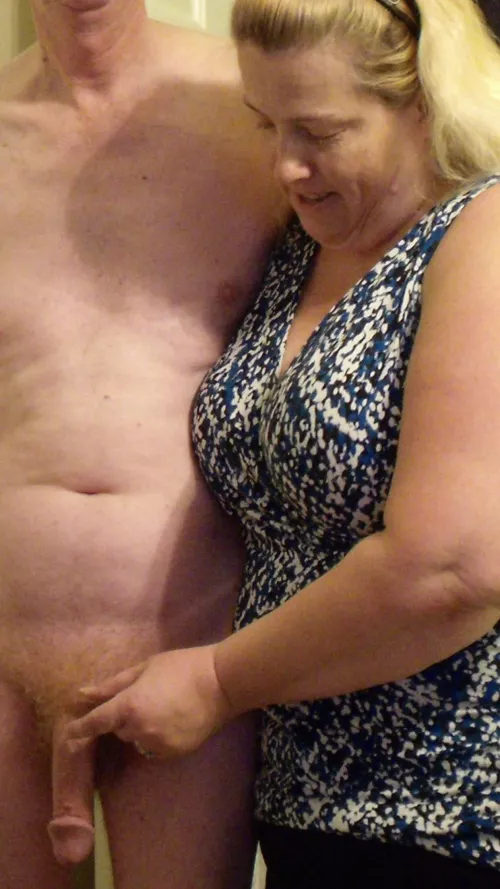 Seeing if I measure up to her standards! 