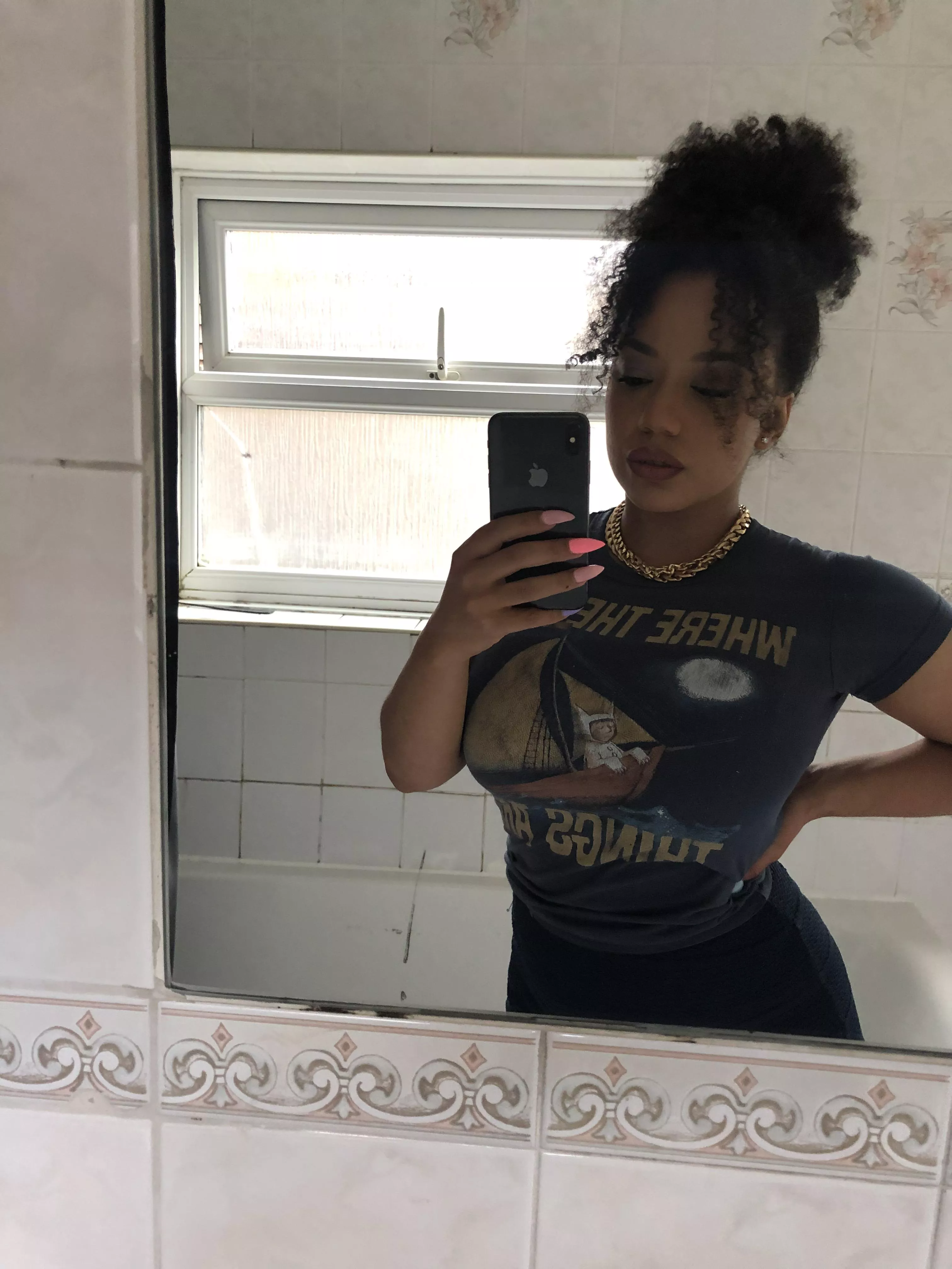 Skin tight shirt can’t hide my melons
