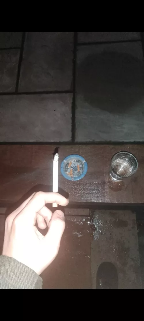 Smoking a cigarette at 1am in the morning after smoking a cigarette at 1am in the morning