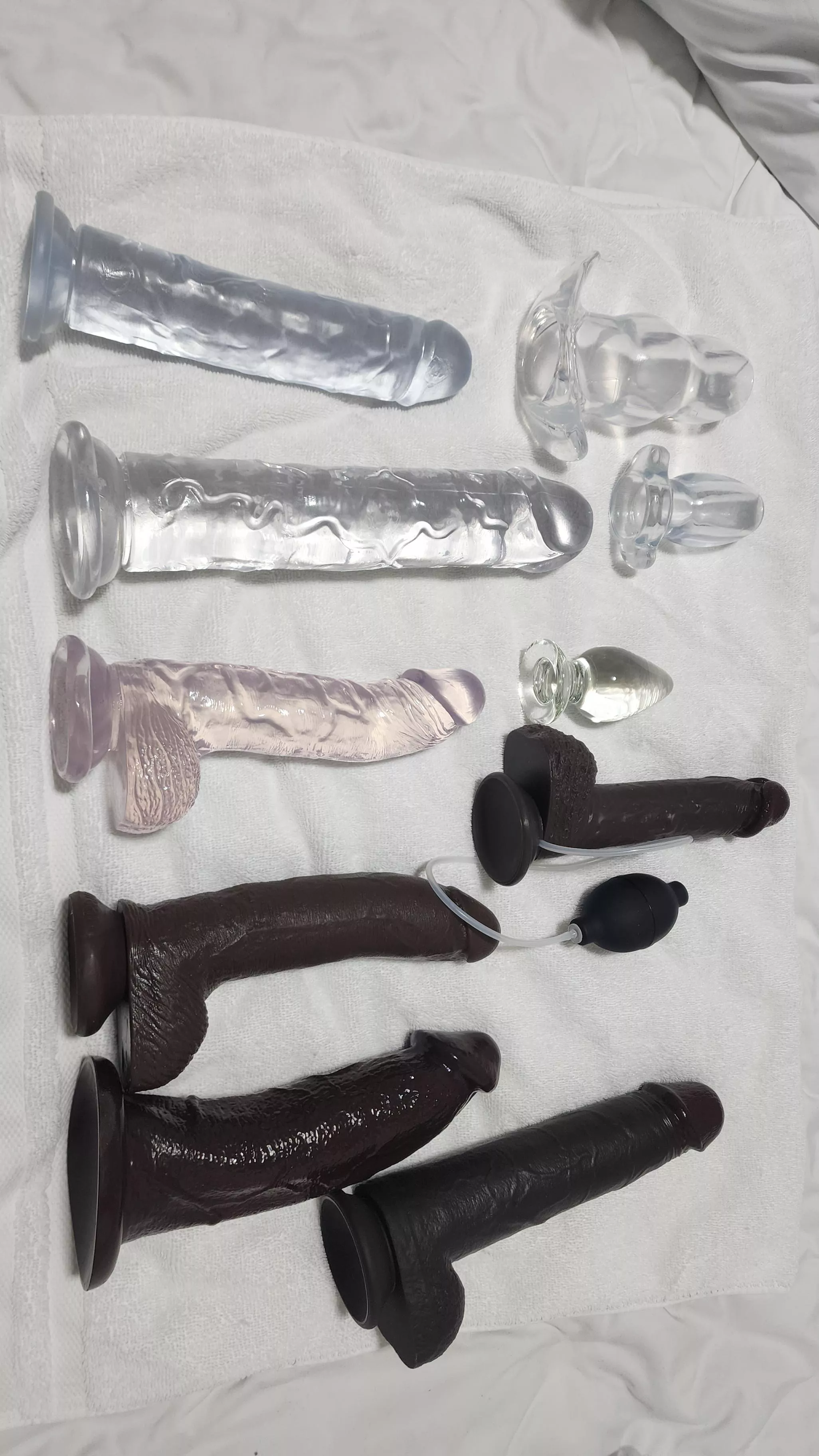 Started working out of town about 4 months ago and had no toys with me. This is the full collection as of now