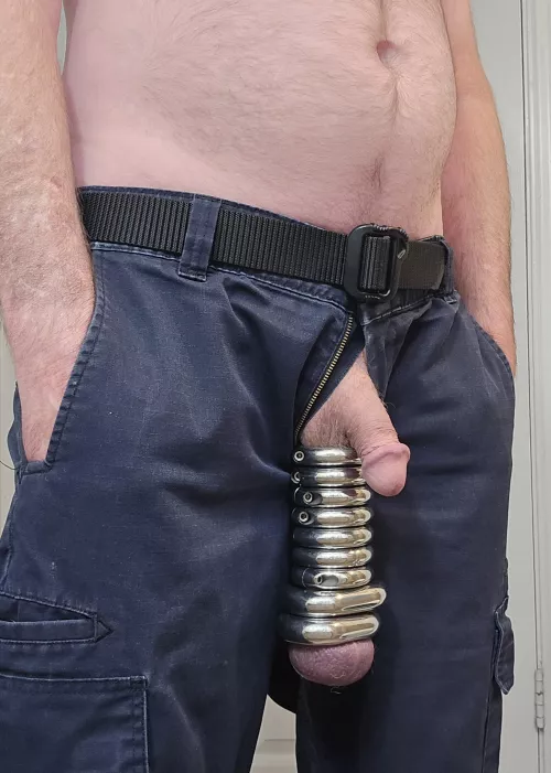 Stretching my balls out.