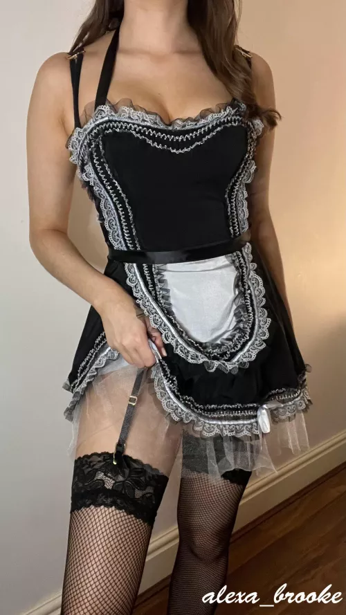 Teasing you with my new stockings and costume