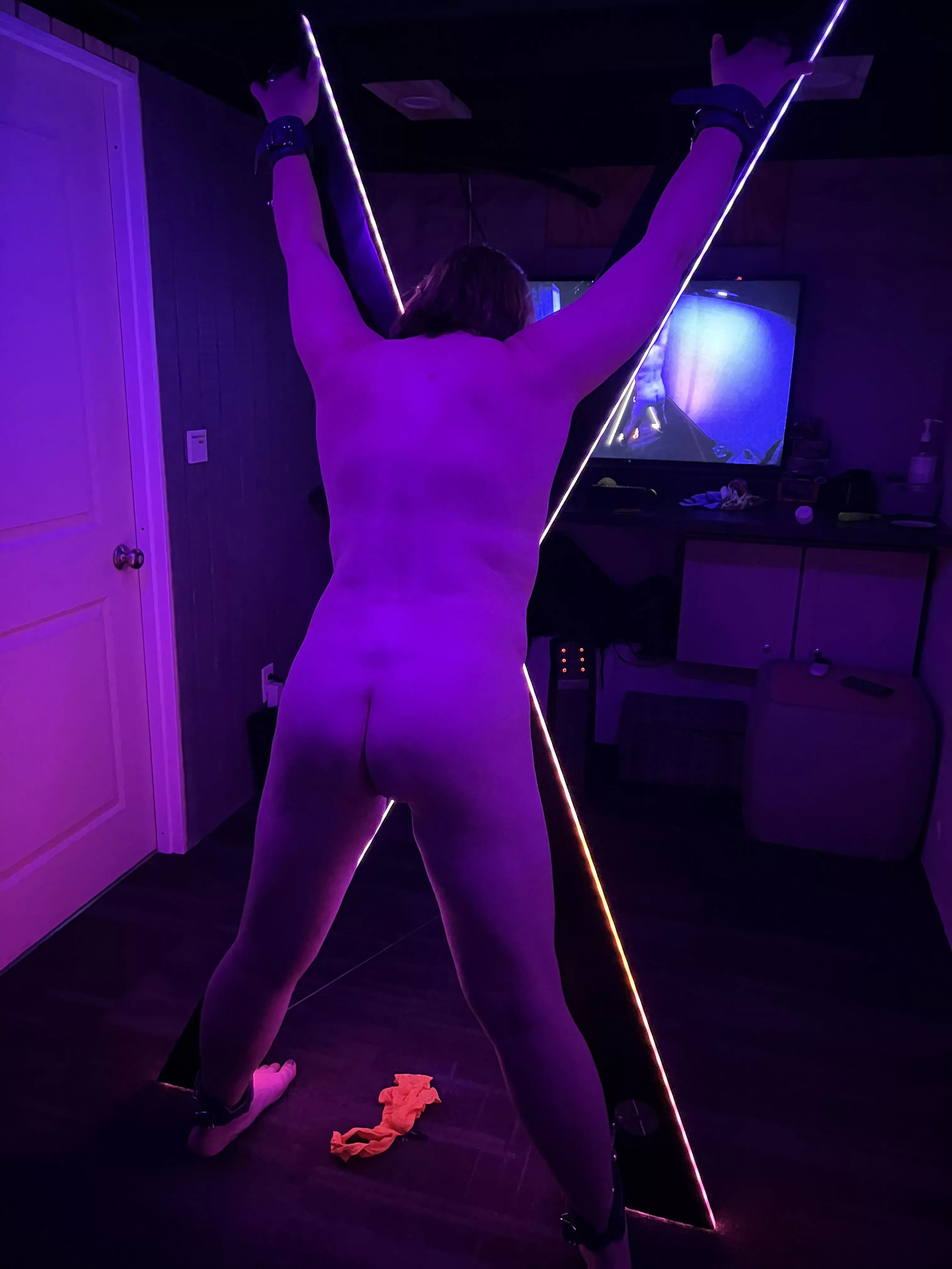 Trying out her new cross!