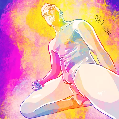 Vibrant male body drawing 