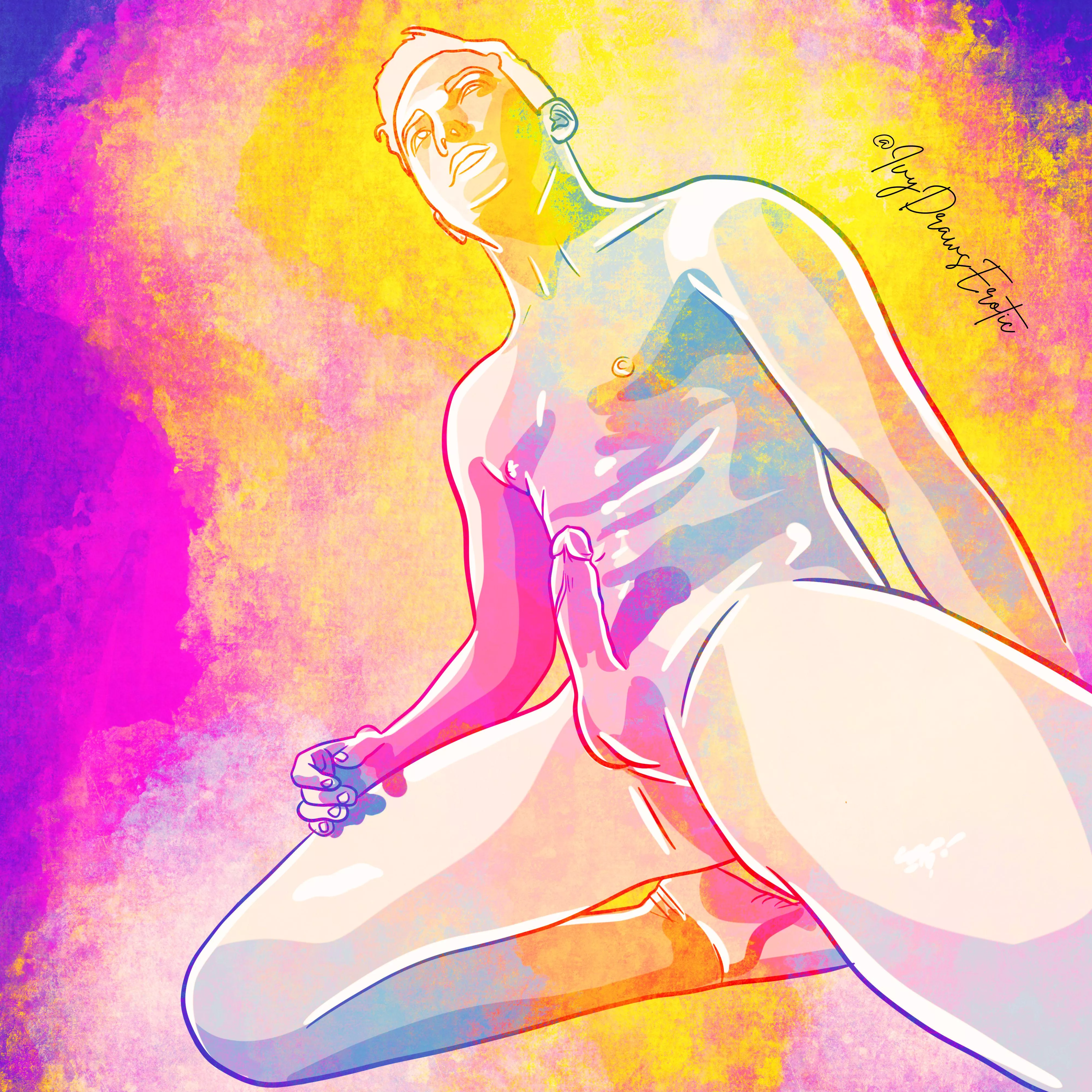 Vibrant male body drawing 
