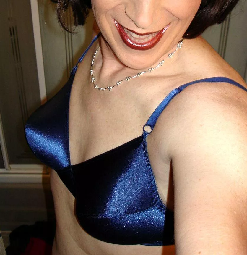 Vintage blue satin bra