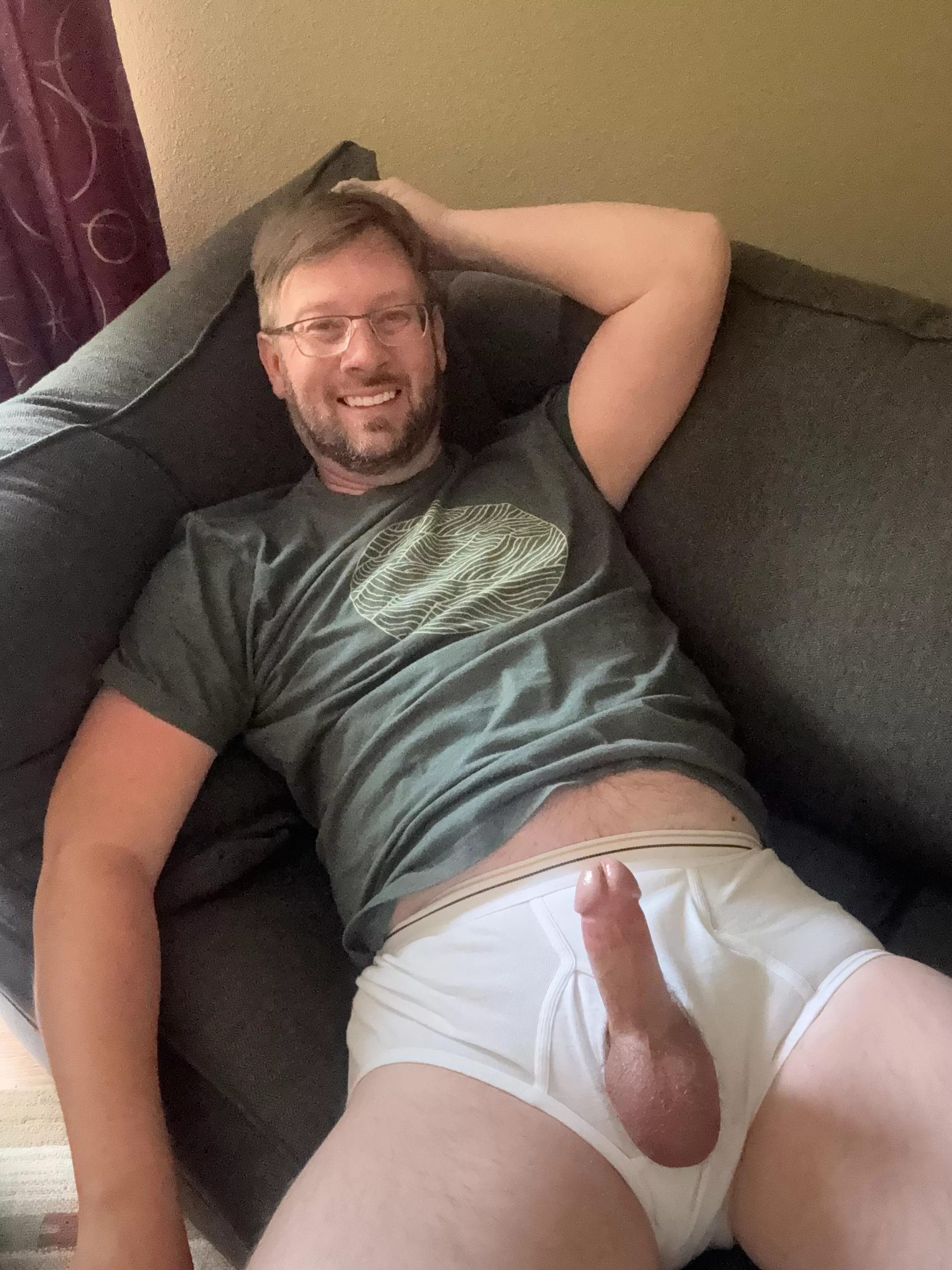 Wearing my friends tighty whities.  😈