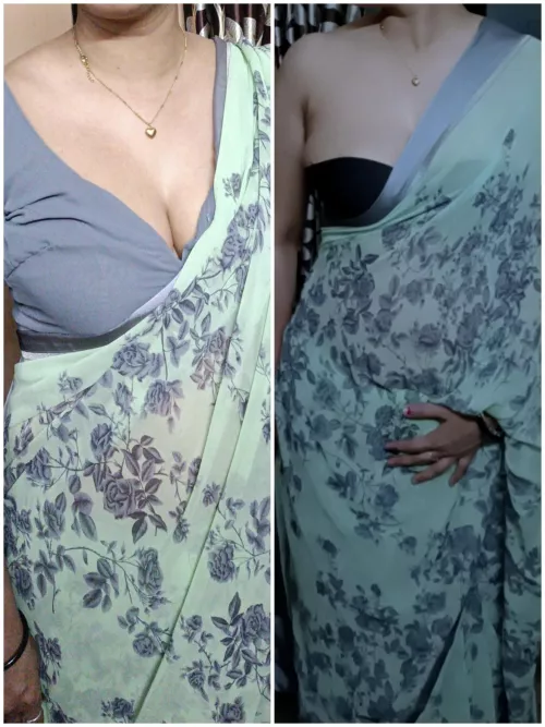 Which one is best with blouse or without 