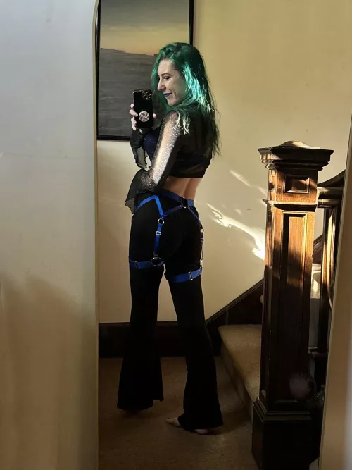 Yoga pants and a garter belt