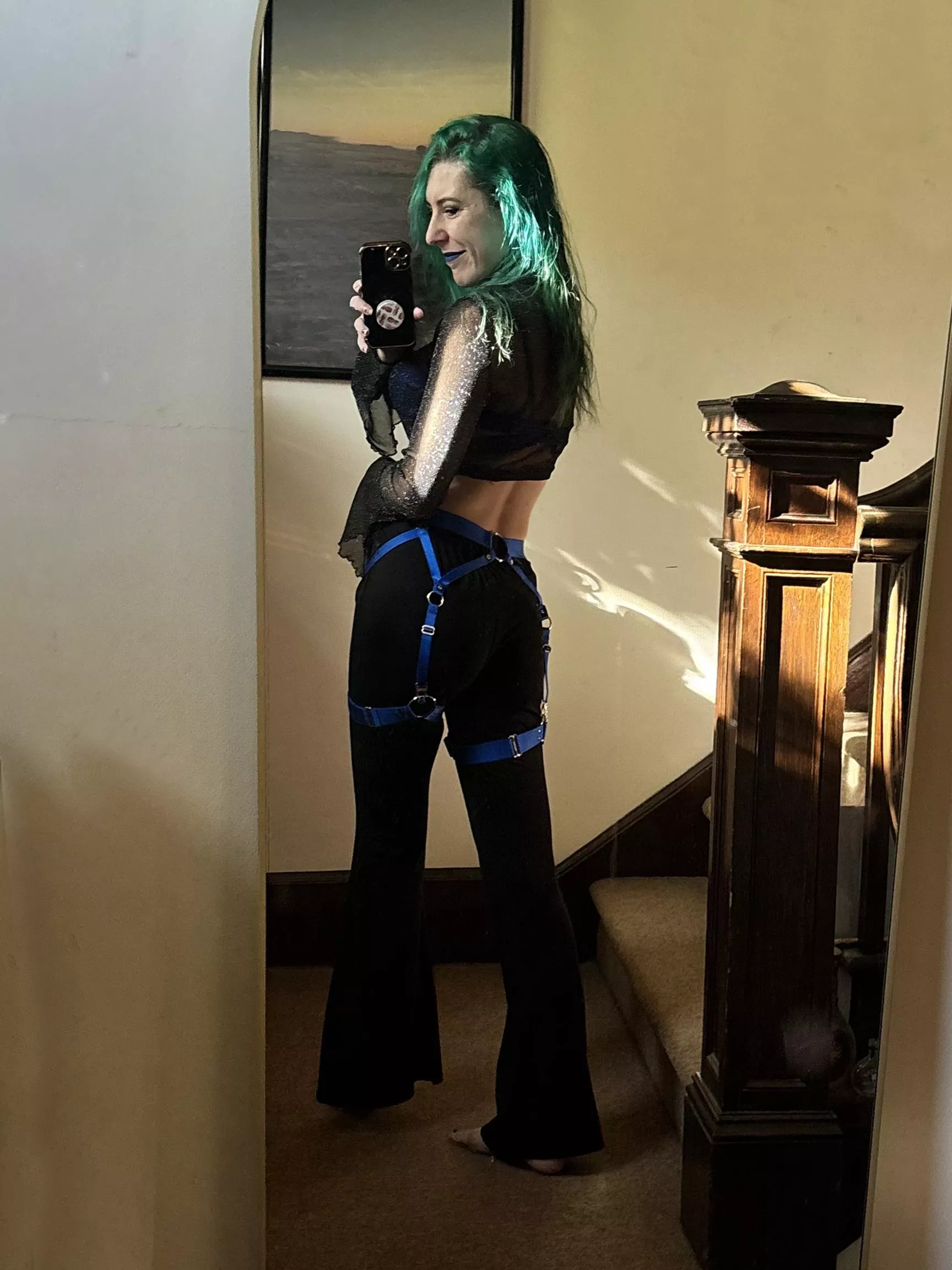 Yoga pants and a garter belt