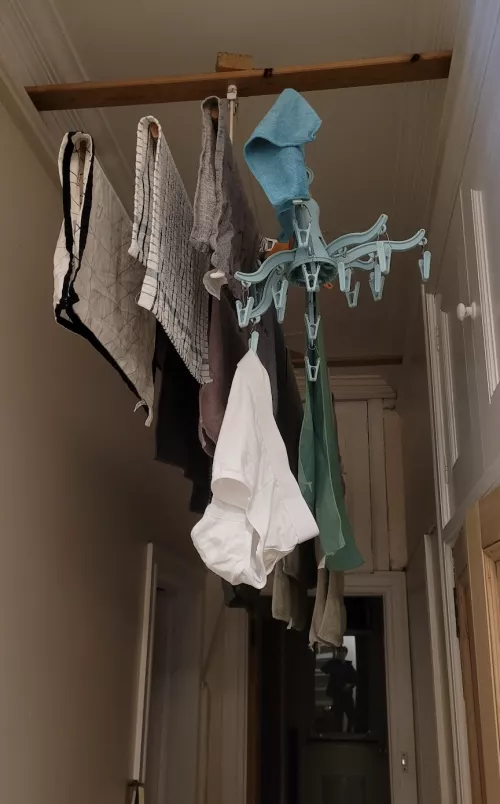 (23m) hanging my whities to dry in very clear view of my house mate