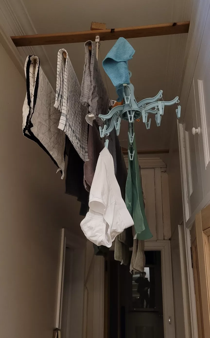 (23m) hanging my whities to dry in very clear view of my house mate
