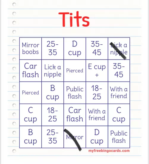 42m looking to complete a titty Tuesday bingo. DMs open