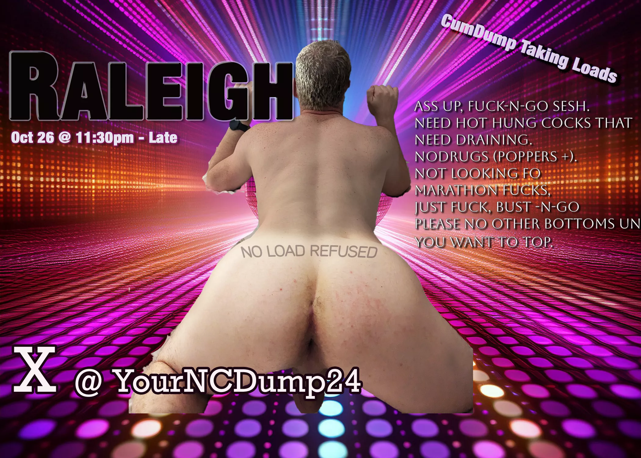 All breeders welcome, hung bottom hosting ! 