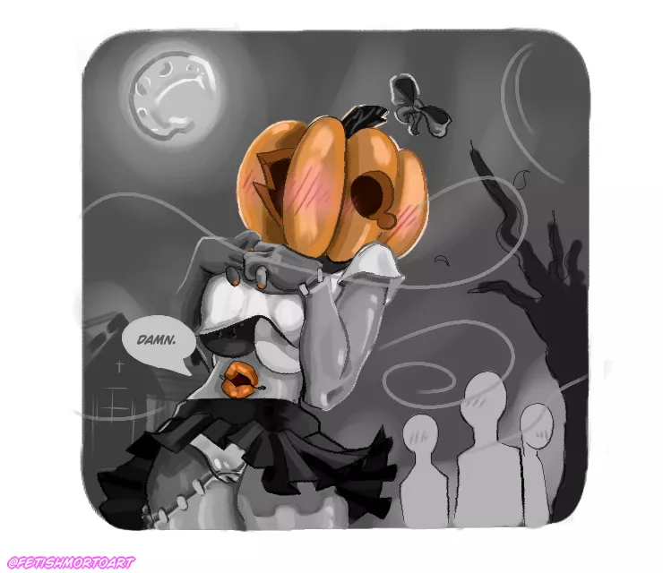 Anastacia tried to blend in among humans on Halloween, but she had no idea her cadaverous odor spread through the air on the wind.[OC]