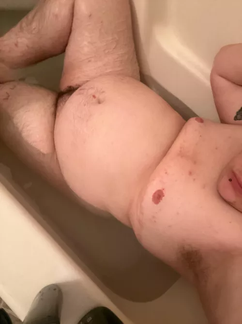 Bath time for this pig