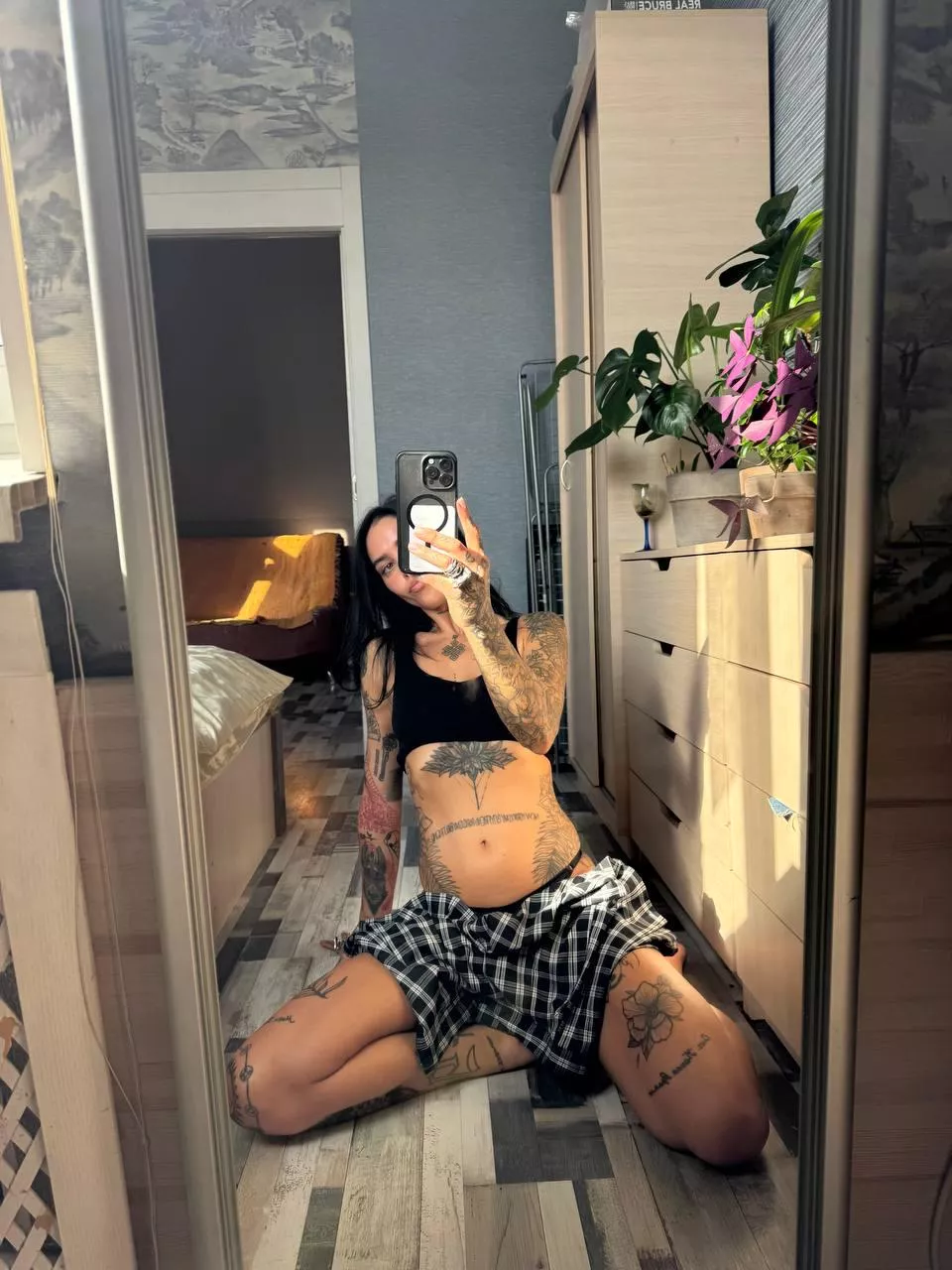 beautiful laid back girl in the bedroom