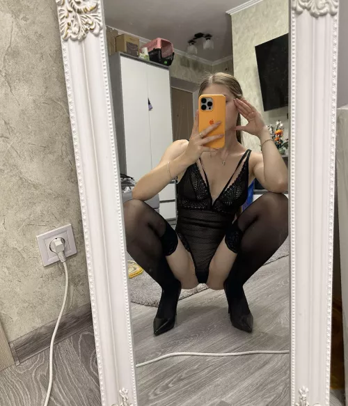 Black lingerie is a good look for fair skin