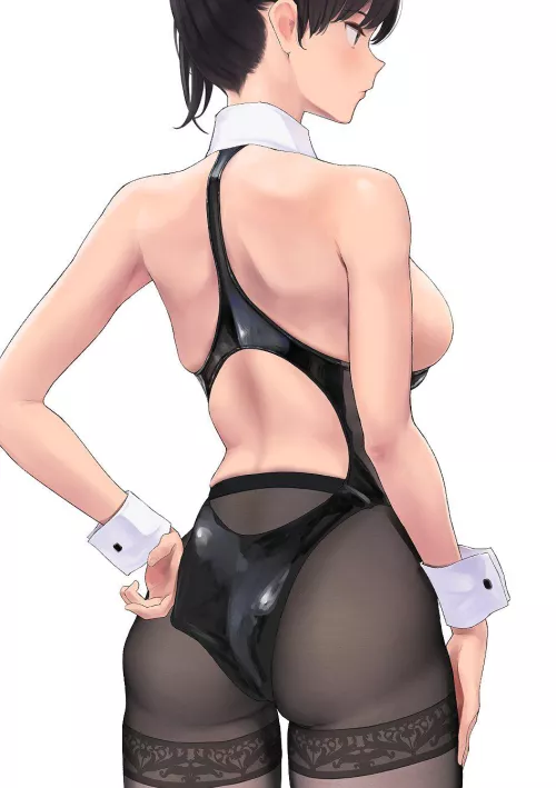 Bunny Kaga adjusting her leotard (Wa/Genryusui) [KanColle]