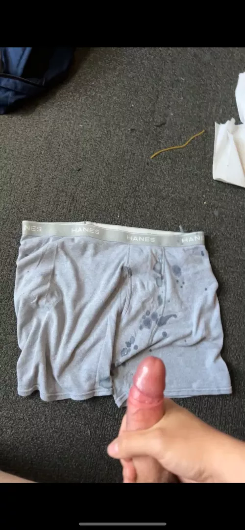 Busted on my roommates underwear . Anyone interested? 