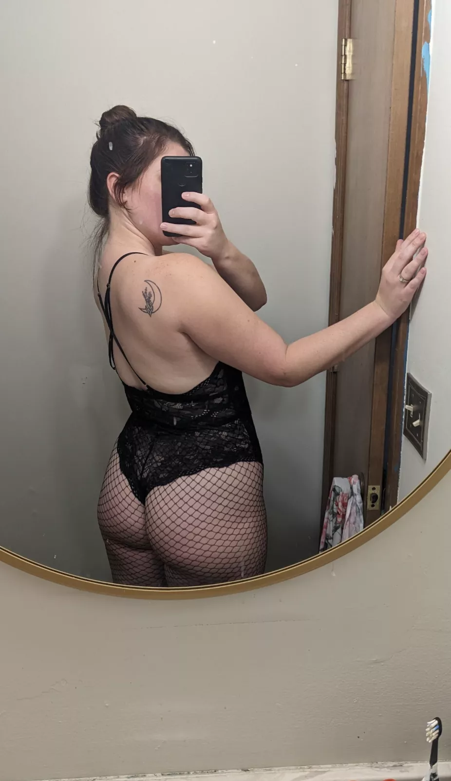 Can't decide if I like the fishnets with the lace...