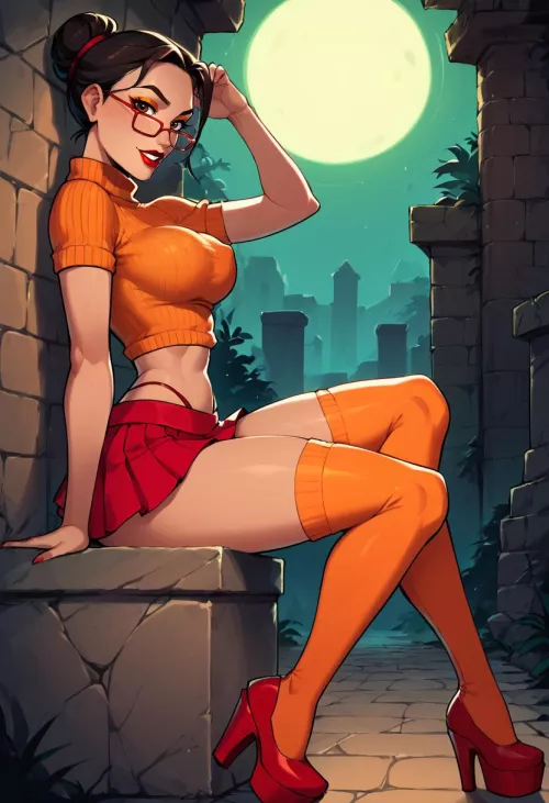 Classic Lara’s Halloween costume this year is Velma. I wonder if she’ll have any adventures while wearing it. (ai)