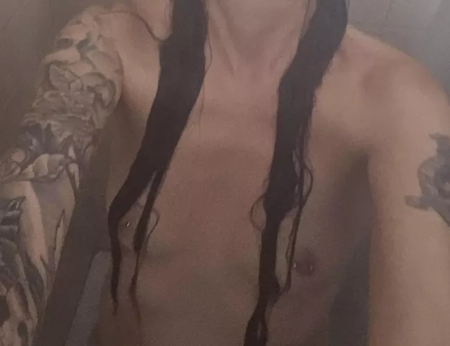 Enjoying a hot shower