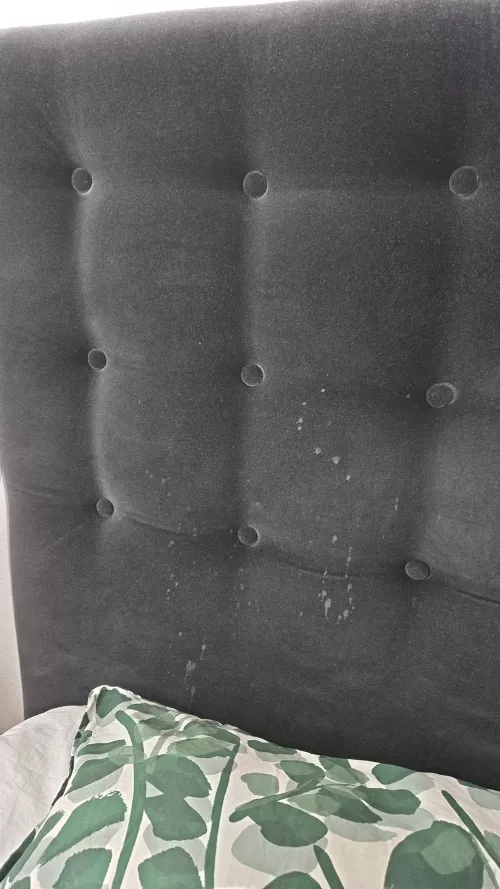 Got a chock when I want to do my bed, last night jo session was amazing, that's for sure, but the pressure of my balls was this big still was a surprise 😅 now, do i clean it off? 