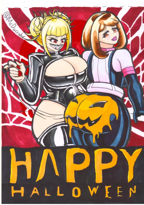Happy Halloween! Uraraka trying out a new costume (marker art by me McDuccubus)