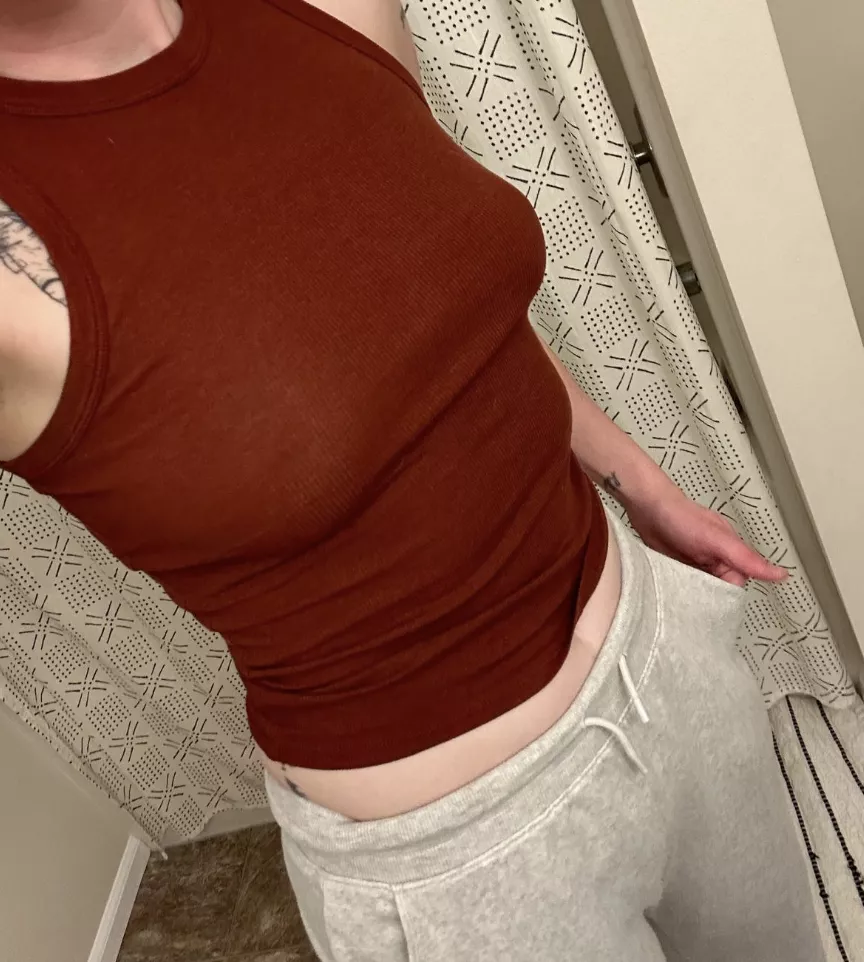 I rarely wear bras in public, hehe