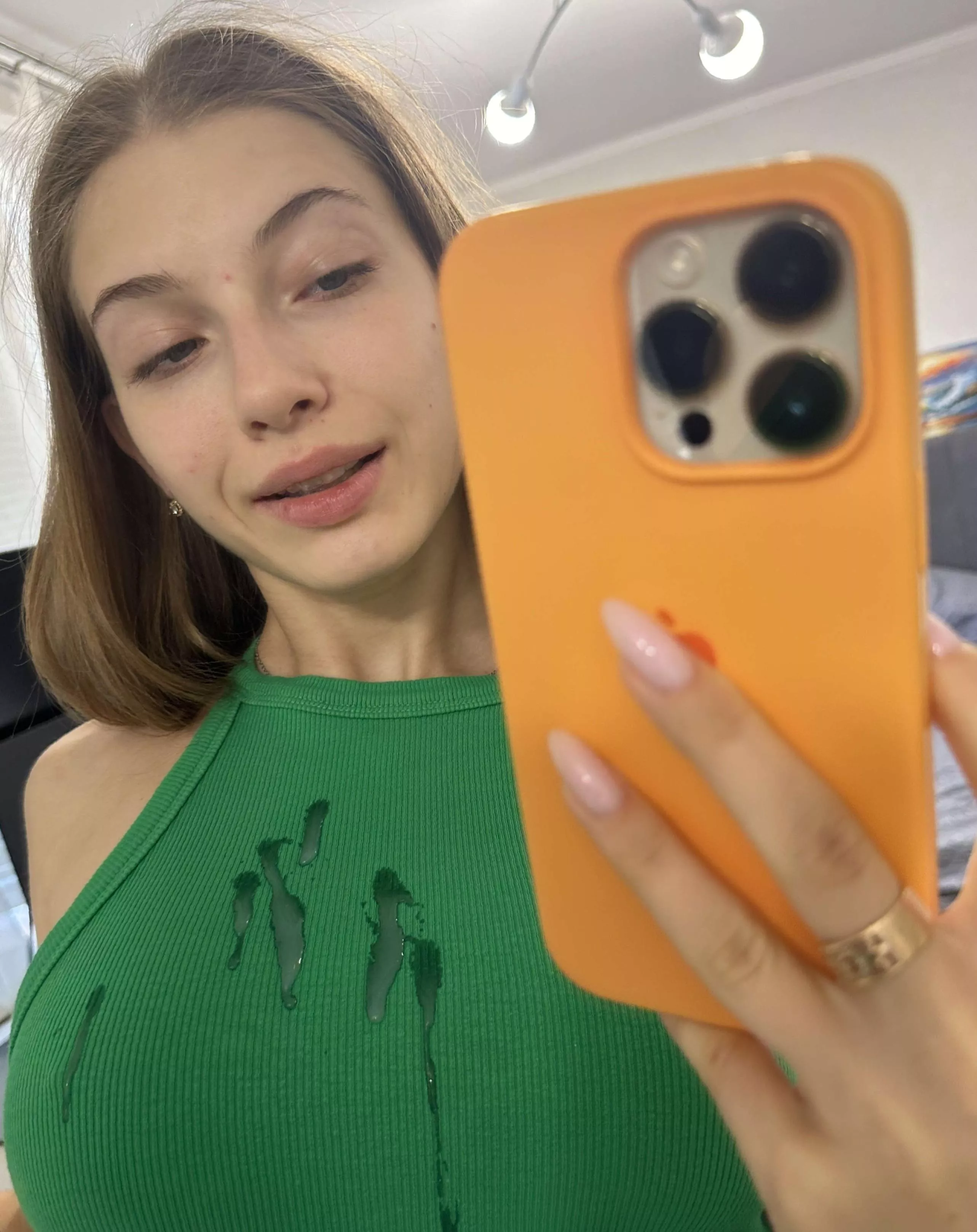 Im smiling because my neighbor said Id get a krimpai