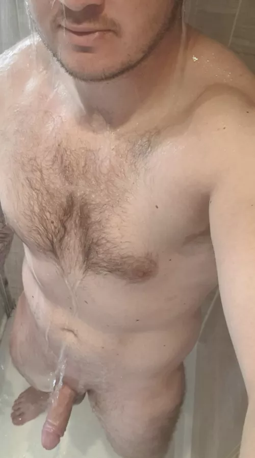 It's a small shower but I'm sure you could squeeze in..