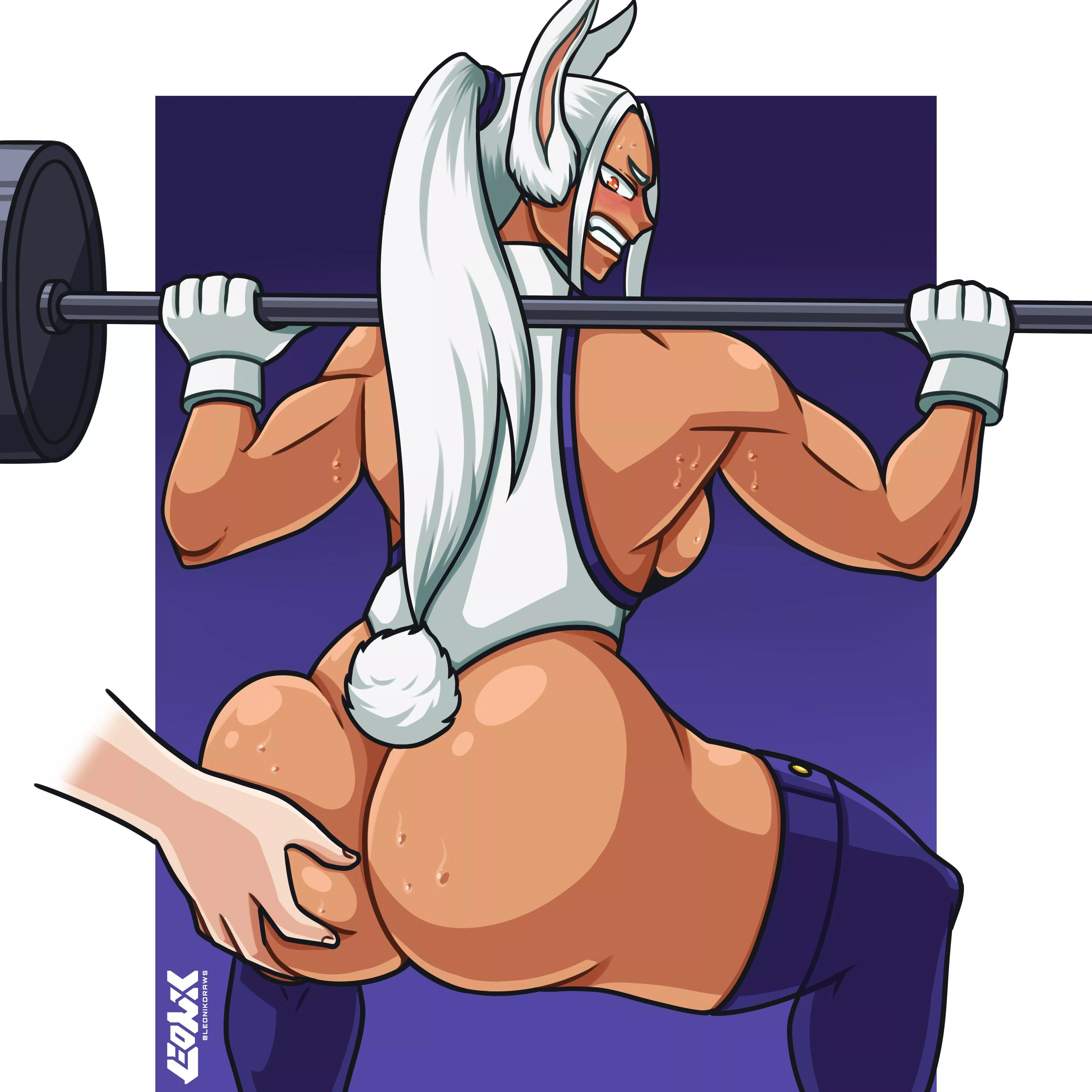 Mirko gets her heavy booty groped. Art by me (L30n1k_)