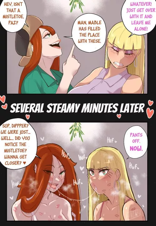 Paz and Wendy under a Mistletoe (Banjabu)