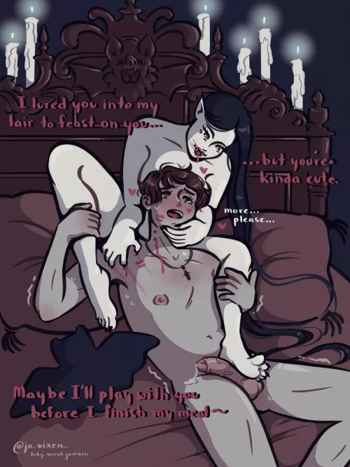 Playing with her food 🩸 (TW blood) happy Halloween!