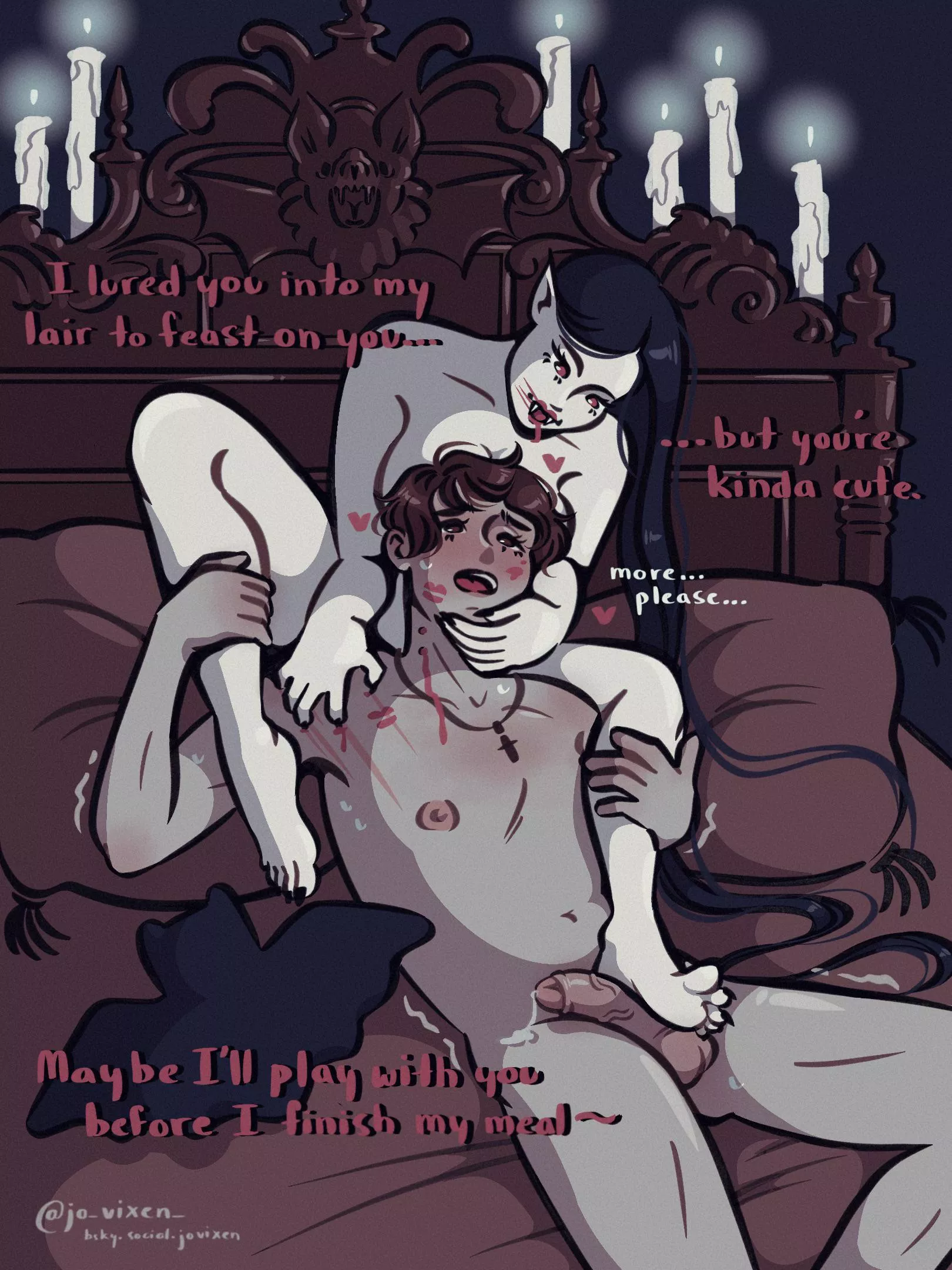 Playing with her food 🩸 (TW blood) happy Halloween! 