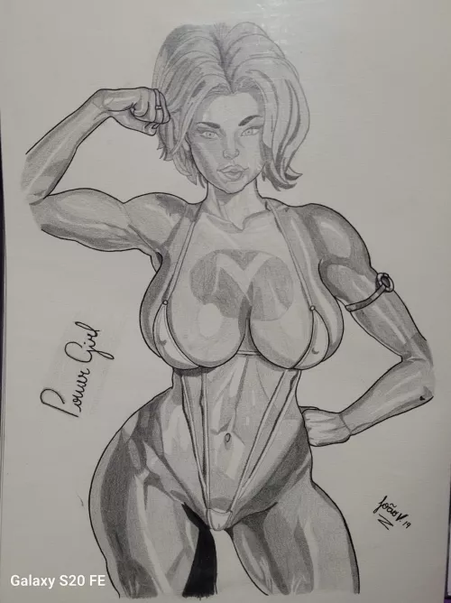 Power Girl by Dandonfuga and remade by me on paper in 2019