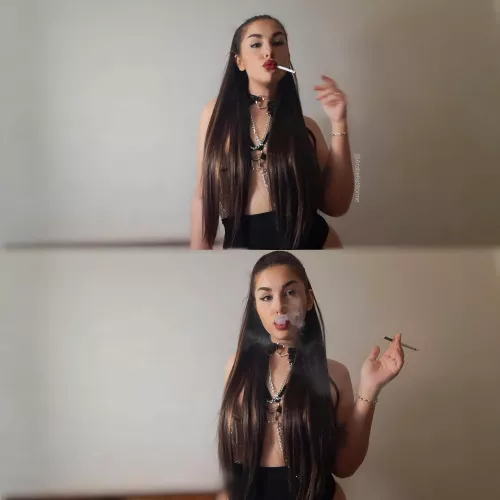 Red lips pair so good with the smoke