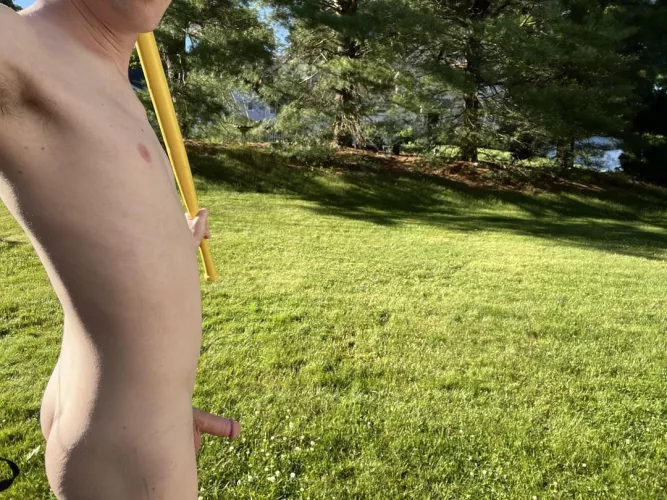 Took a walk through the park. Now everyone’s seen my cock 😉