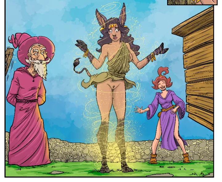 Transforming her into a donkey