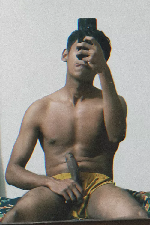 Wearing her panties makes hi(m) hard;)