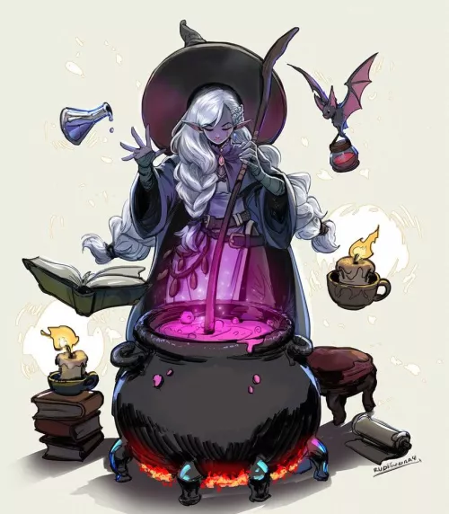 What kind of potion is she making? (rudiindra4art)