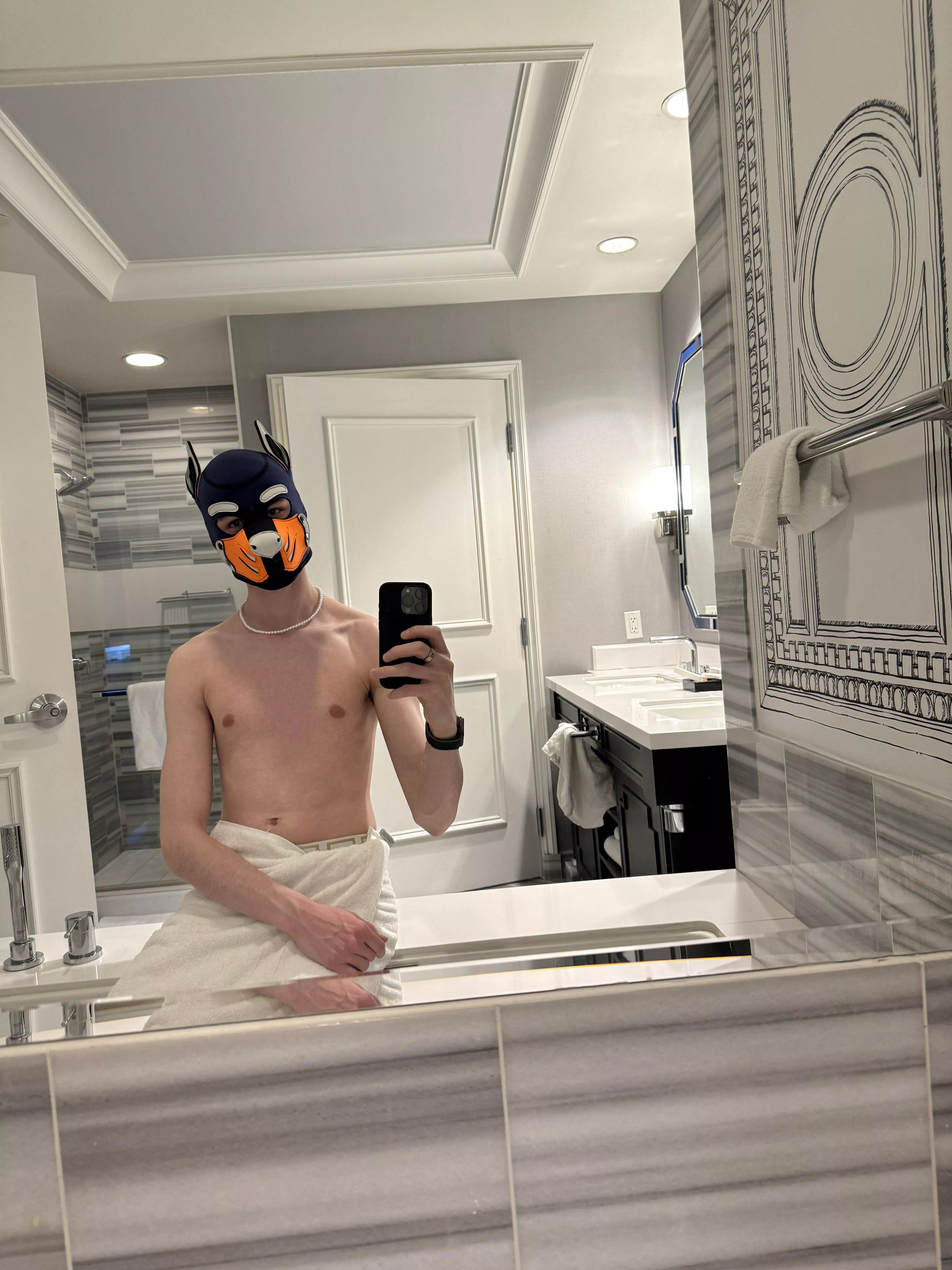 you take your towel off first