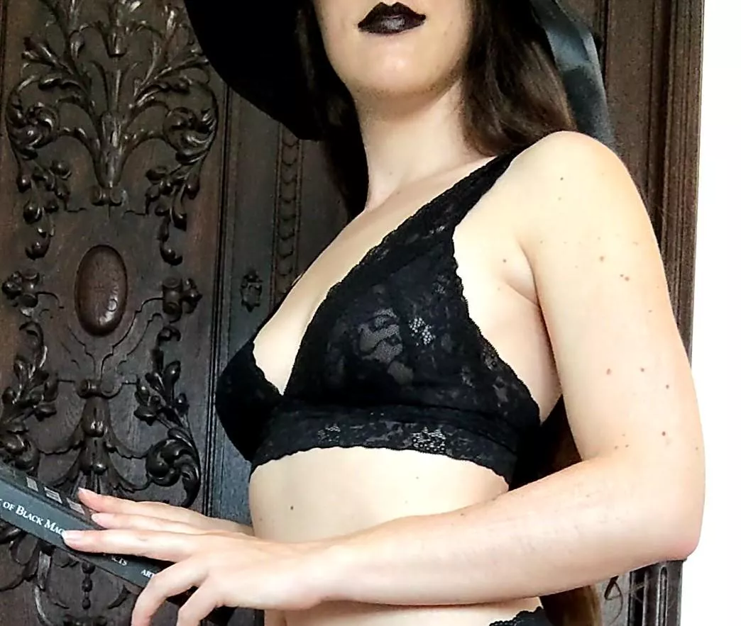 Black lace bra for the witch