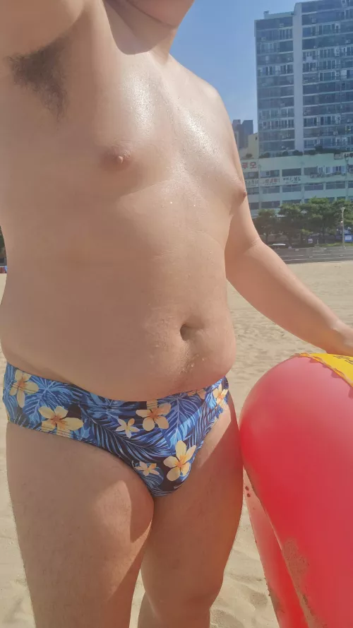 Chubby briefs in beach