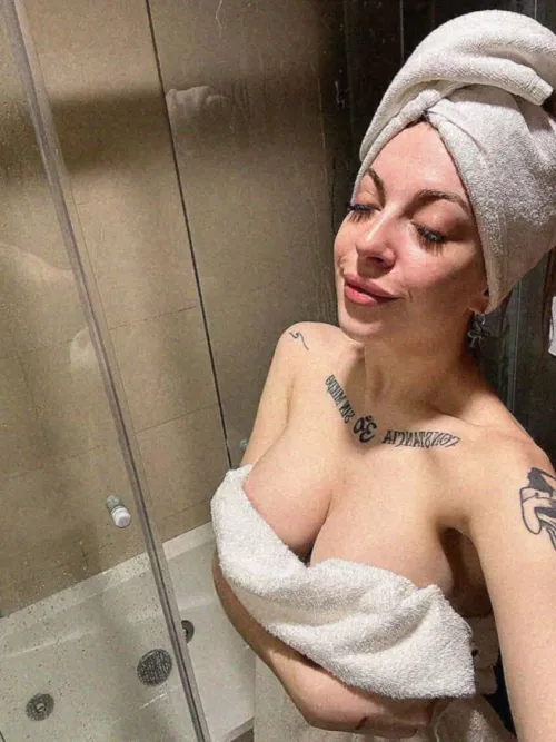 cozy in my towel but I’m ready for some fun!care to join me for an unwrapping session?